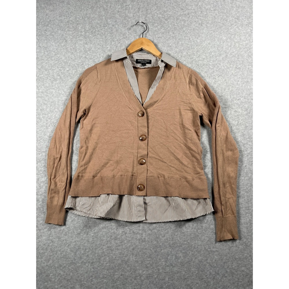 Layering Cardigan Sweater Women S Brown Stripes Dark Academia Preppy Old Money